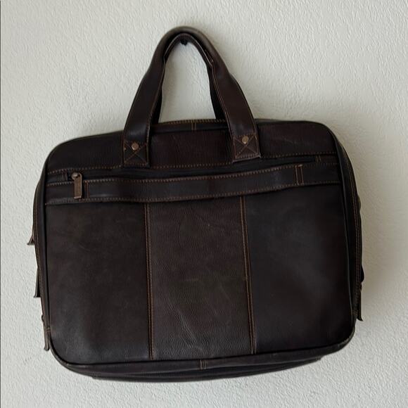 Kenneth Cole Reaction Men’s Brown Genuine Leather Laptop 16" Bag Messenger - Picture 2 of 14